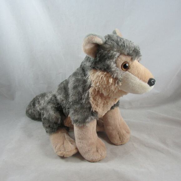 Wild Republic Stuffed Plush Gray Wolf Toy Animal 12" in Seated Pose - Picture 2 of 8